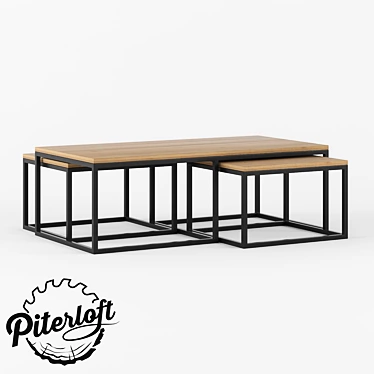 Rustic Flock Coffee Table 3D model image 1 