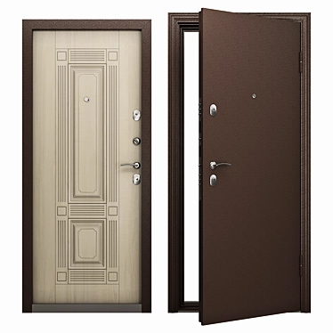 Delta-100 D11: Reliable Entrance Door (100x210cm) 3D model image 1 