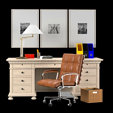 Modern Office Furniture Set 3D model image 1 