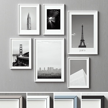 Versatile Set of 6 Picture Frames 3D model image 1 