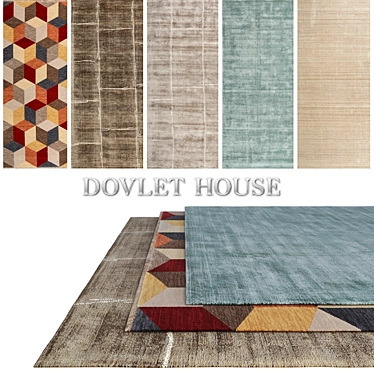 Luxury Dovlet House Carpets (Set of 5) 3D model image 1 