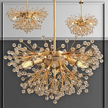 Golden Modern Dickinson Chandelier 3D model image 1 