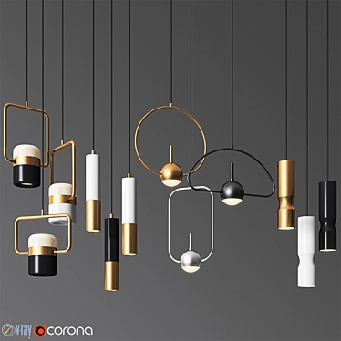 Modern Pendant Light Collection: 4 Types 3D model image 1 