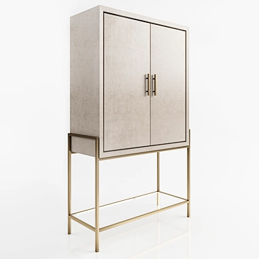 Elegant Beige Cabinet: Functional and Stylish 3D model image 1 