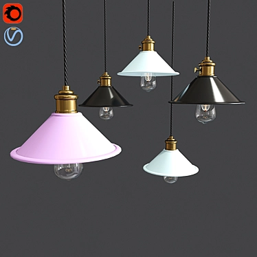 Scandi Pastel Pendant Lamp: Modern and Chic Design 3D model image 1 