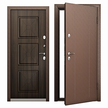 Secure and Stylish Entrance Door 3D model image 1 