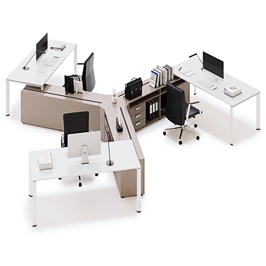 5th Element Office Workspace: The Ultimate Workstation Solution 3D model image 1 