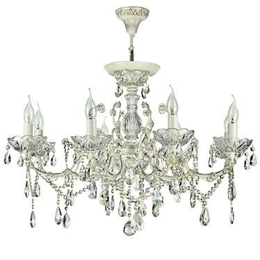 Sevilla Classic 8-Light Chandelier in Cream and Gold 3D model image 1 