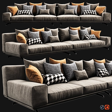 Luxe Italian Dalton Sofa 3D model image 1 