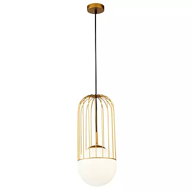 Golden Glass Pendant Lamp 3D model image 1 