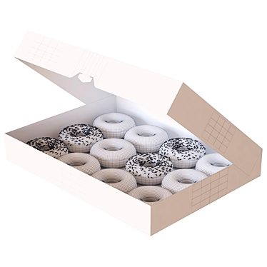 3D Krispy Donut Box Model 3D model image 1 