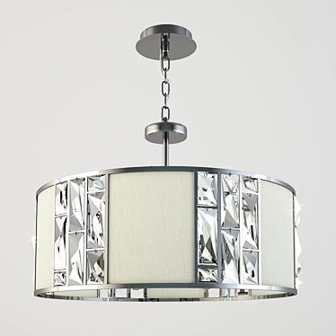 Modern Chrome Ceiling Chandelier 3D model image 1 