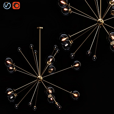 Brass Brilliance: Small Chandelier 3D model image 1 