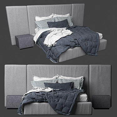 Sorento Upholstered Bed 3D model image 1 