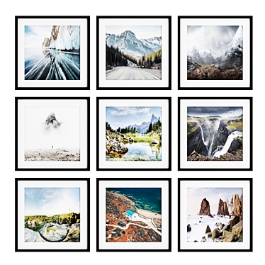 Modern Frame Art Collection: 9 Frames 3D model image 1 