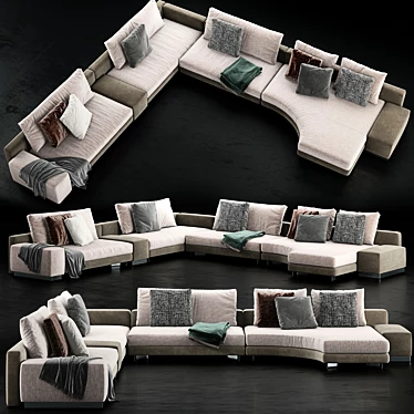 Modern Minotti Daniels Sofa: Stylish and Comfortable 3D model image 1 