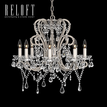 Manor Court Crystal Chandelier - Elegant 8-arm Lighting 3D model image 1 