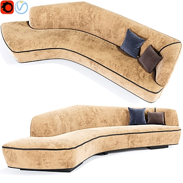 Modern Korduda Sofa by Vladimir Kagan 3D model image 1 