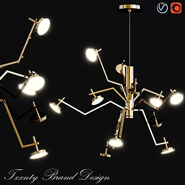 Elegant Vector L6 Chandelier - Txxnty Brand 3D model image 1 