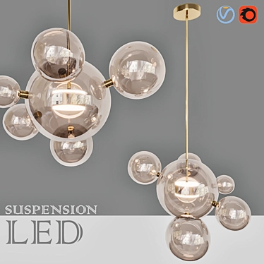 Bubble Lamp: Contemporary LED Suspension 3D model image 1 