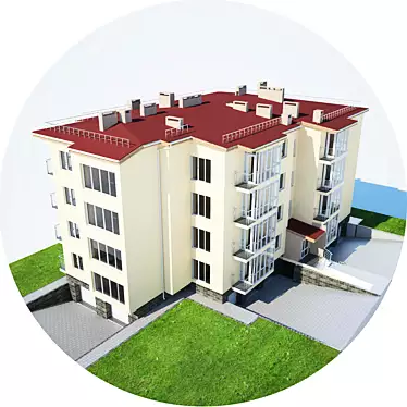 Modular Apartment House- v03 3D model image 1 