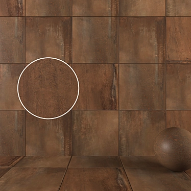 HD Multi-Texture Rust Wall Tiles 3D model image 1 