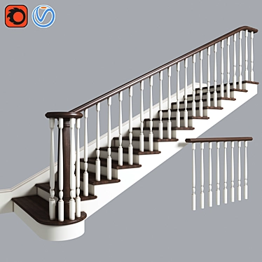 Elegant Staircase Solution 3D model image 1 