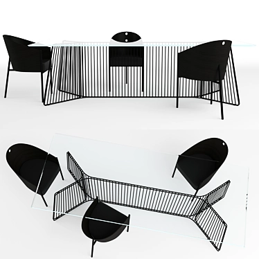 Sleek Driade Costes Chair & Anapo Table 3D model image 1 