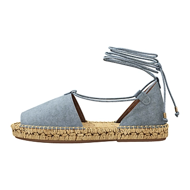 Alma Blue Lace up Espadrilles: Stylish and Comfortable Footwear 3D model image 1 