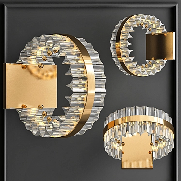 Saturno LED Glass and Metal Modern Style Wall Sconce 3D model image 1 