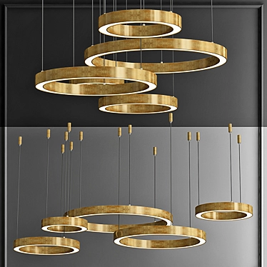 Modern Chandelier: Light Ring Horizontal by Henge 3D model image 1 