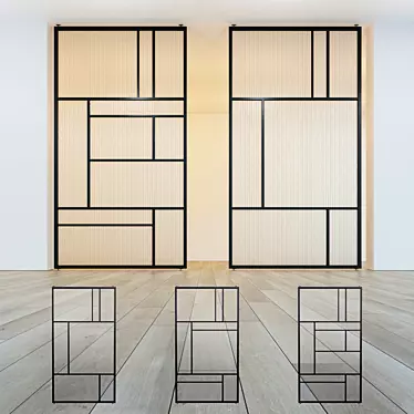 Versatile Glass Partition | Customizable Design 3D model image 1 