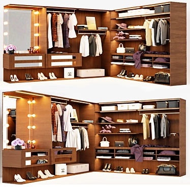 Modern Mesh Wardrobe: OPEN Besana 3D model image 1 