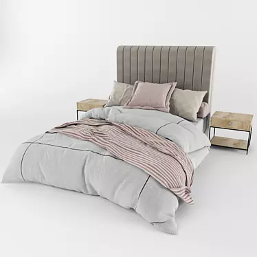 Modern Double Bed 3D model image 1 