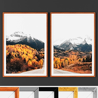 Title: 2-Piece Picture Frame Set with 5 Frame Options 3D model image 1 