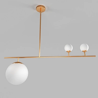 Sleek Modern Brass Pendant Light 3D model image 1 