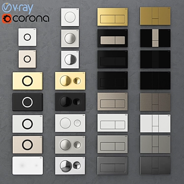 Viega 1 Flush Buttons: Stylish and Convenient 3D model image 1 