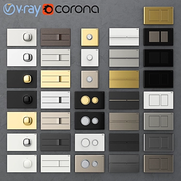 Luxury Flush Buttons for Viega 2 3D model image 1 