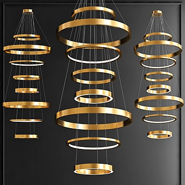 Brass Metal Chandelier Ring: XXL 3D model image 1 