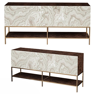 Elegant South Pasadena Console Table 3D model image 1 