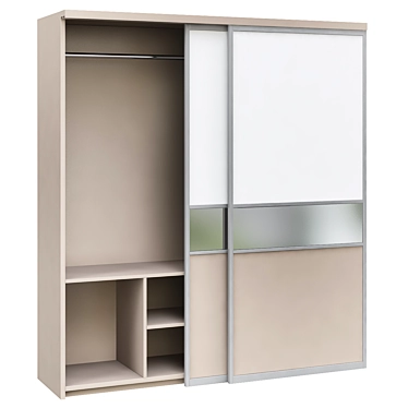 Elegant Modular Wardrobe 3D model image 1 