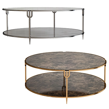 Elegante Round Marble Side Table 3D model image 1 
