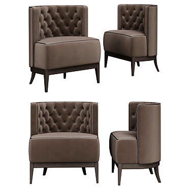 Title: Brabbu Bourbon Armchair: Timeless Elegance 3D model image 1 