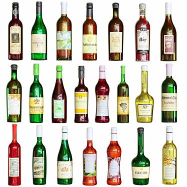 Elegant Wine Bottle Collection 3D model image 1 