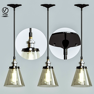 Modern Industrial Lighting Fixture 3D model image 1 