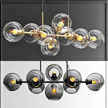 Staggered Glass Chandelier - Modern Elegance 3D model image 1 