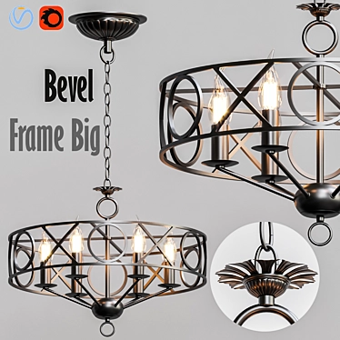 Bevel Frame Big Chandelier 3D model image 1 