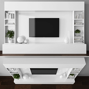 Sleek Modern TV Stand Set 3D model image 1 