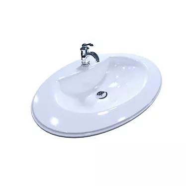 Elegant Bathroom Wash Basin 3D model image 1 