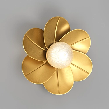 Lotus Brass Art-Deco Wall Sconce 3D model image 1 